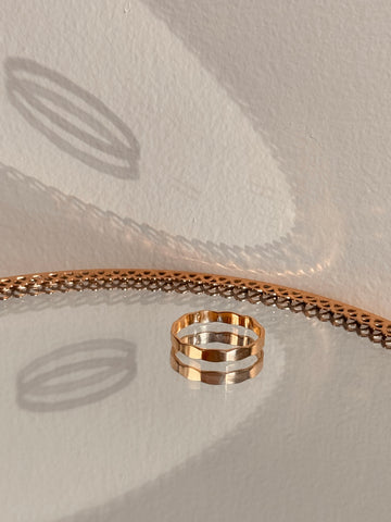 Flat Hammered Band - Quad Espresso Jewelry