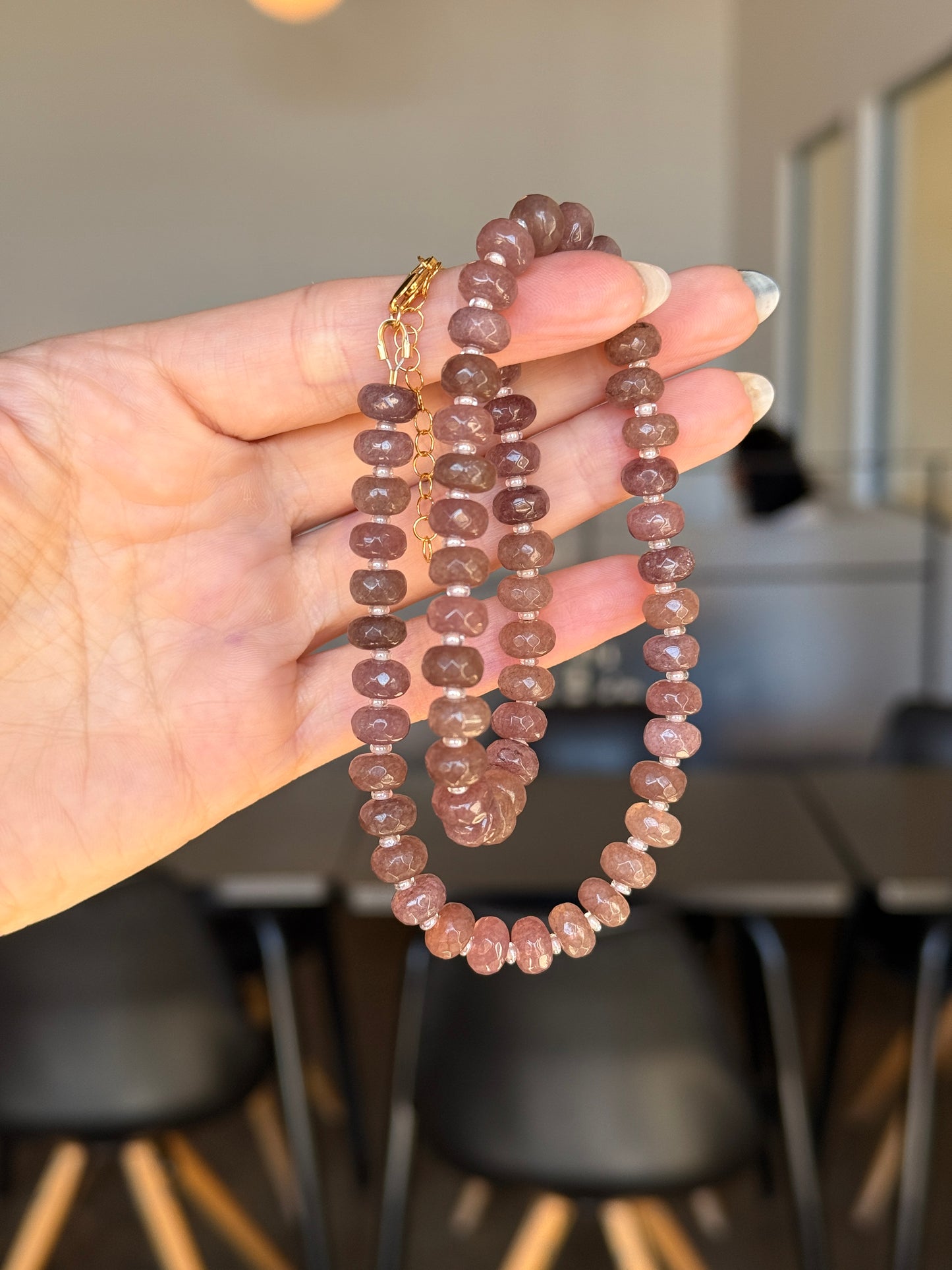 Maroon Beaded Necklace