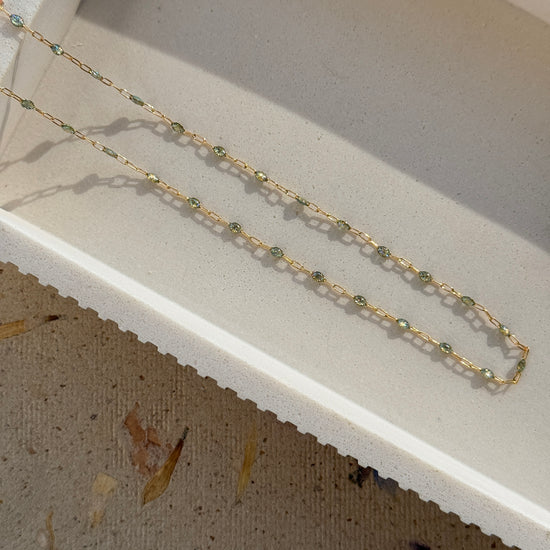Opalite Enamel Chain - Quad Espresso Jewelry