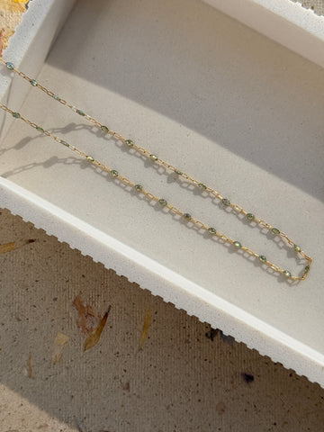 Opalite Enamel Chain - Quad Espresso Jewelry