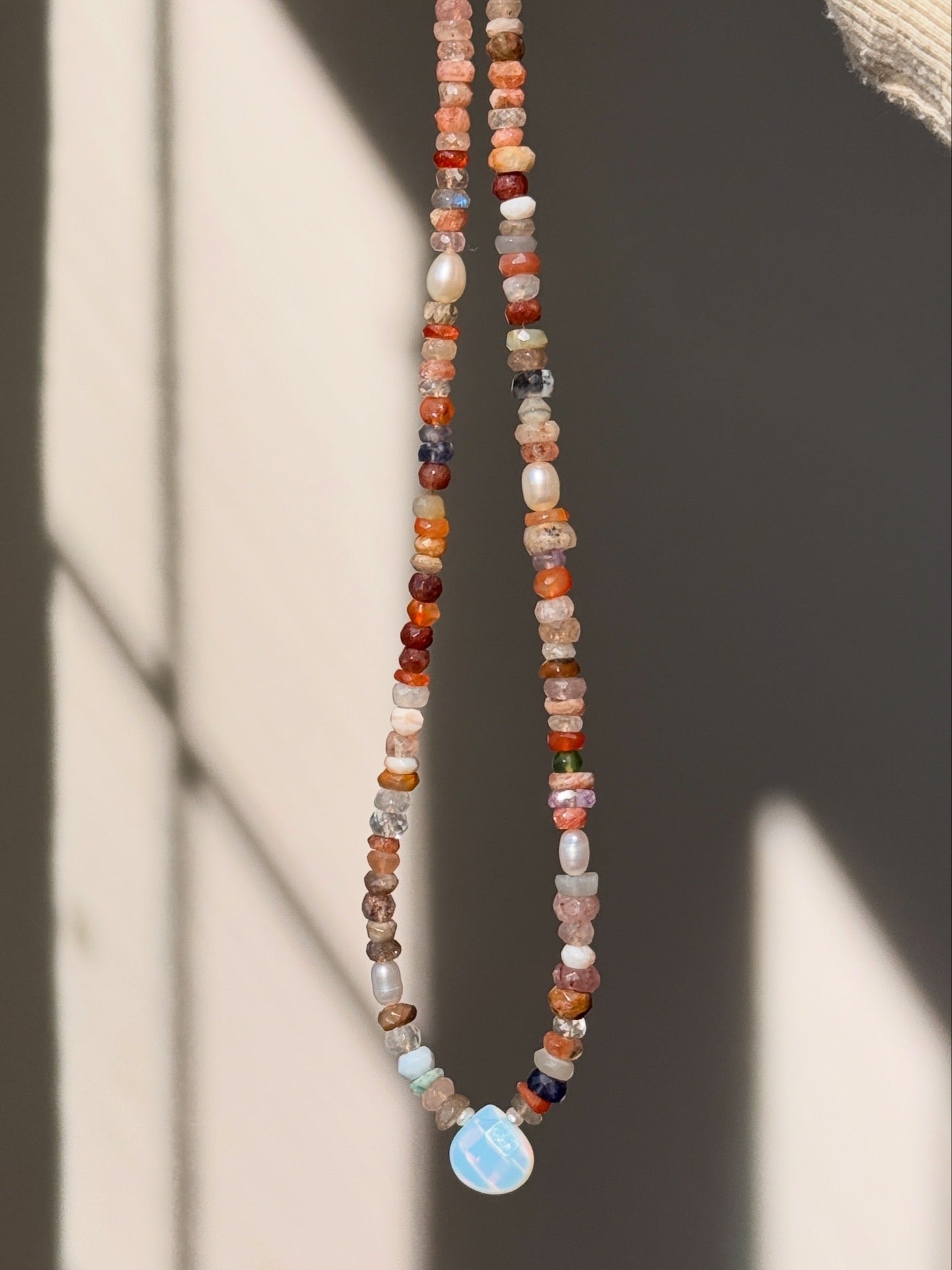 Multi Gemstone + Opal Necklace