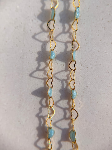 Blue Heart Enamel Bracelet