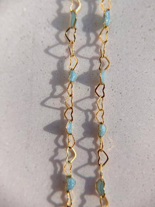 Blue Heart Enamel Bracelet