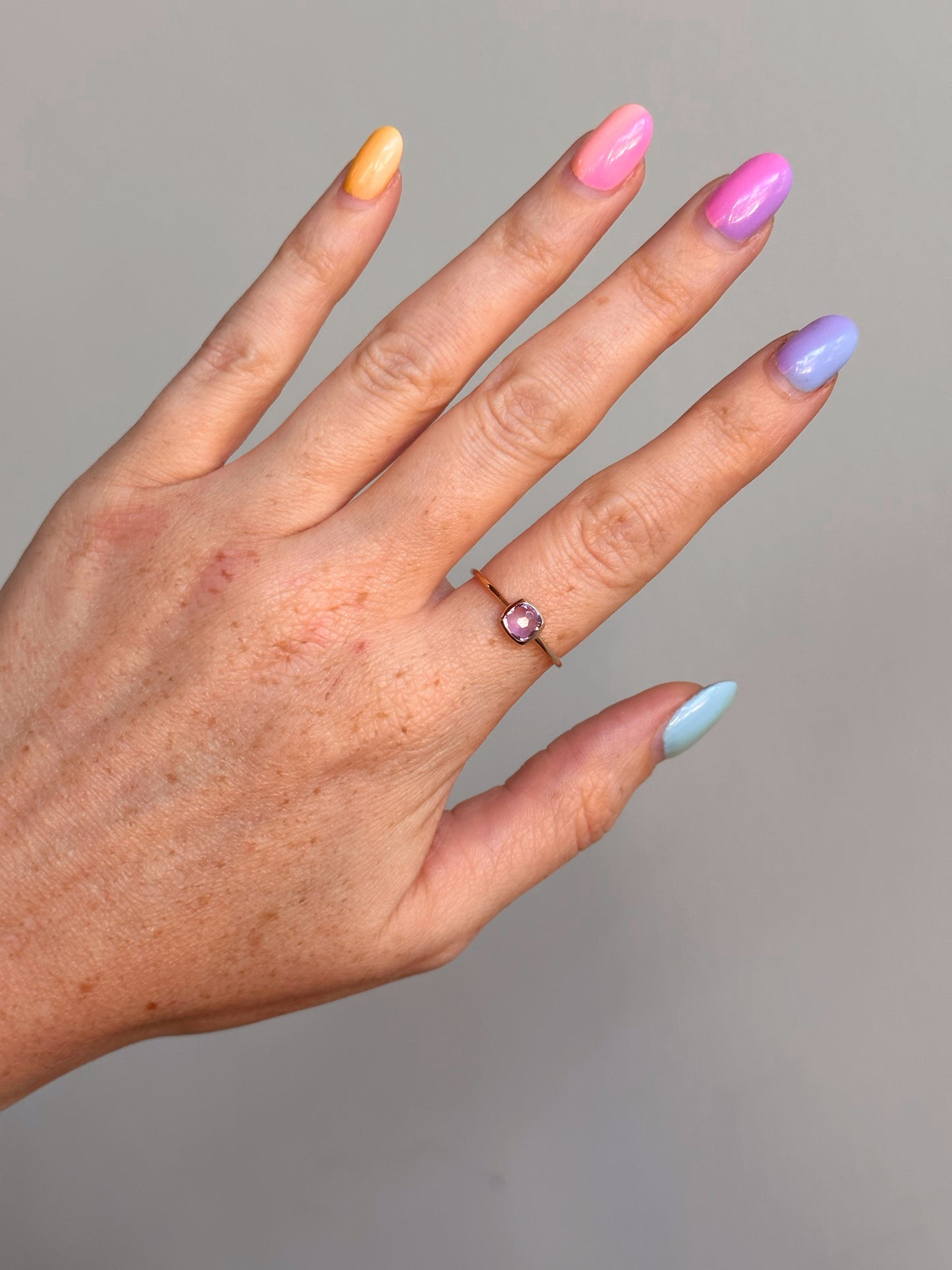 14k Solid Gold Amethyst Ring