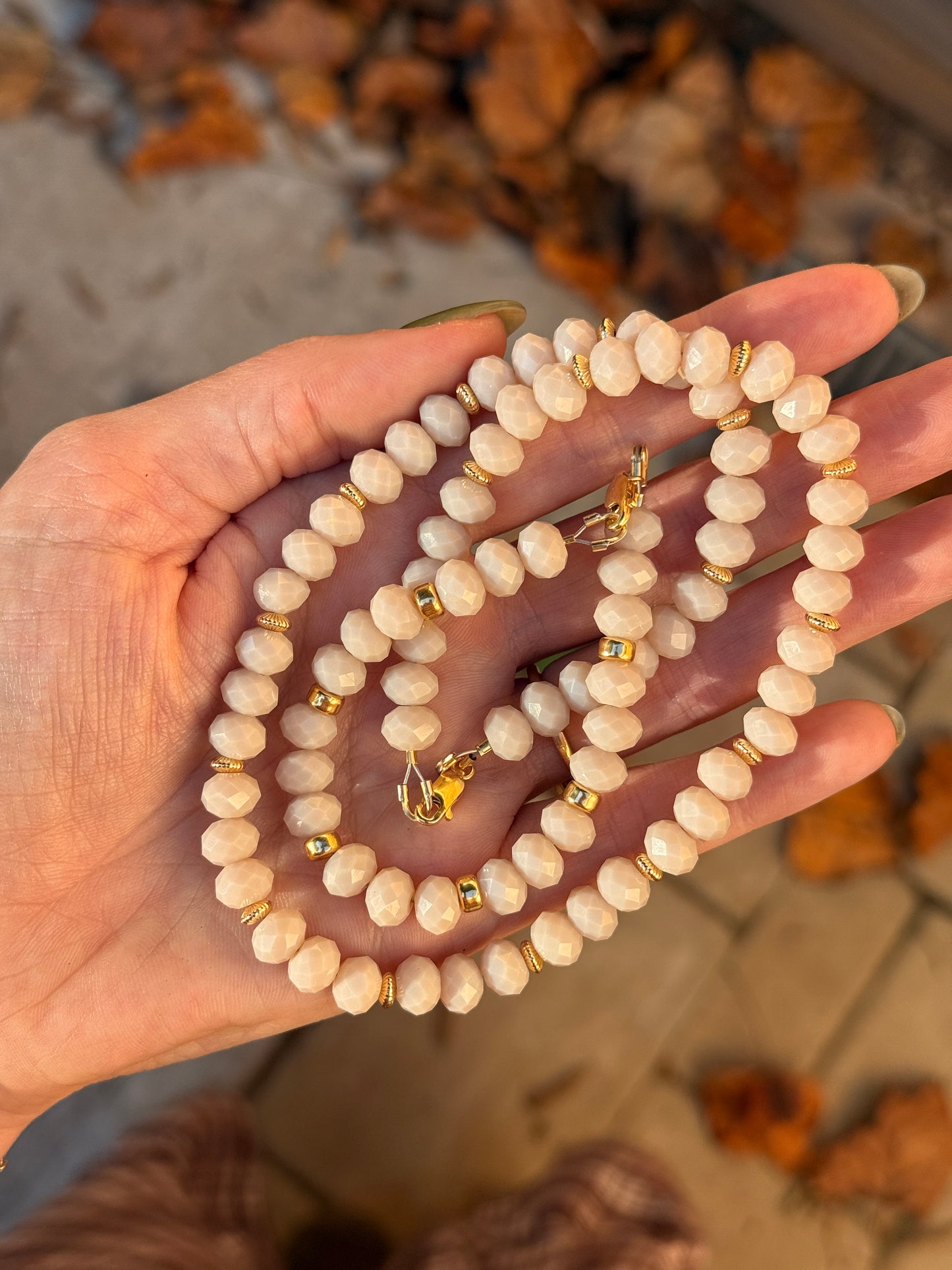 Beaded Collection ~ Cream Gold Filled Bracelet