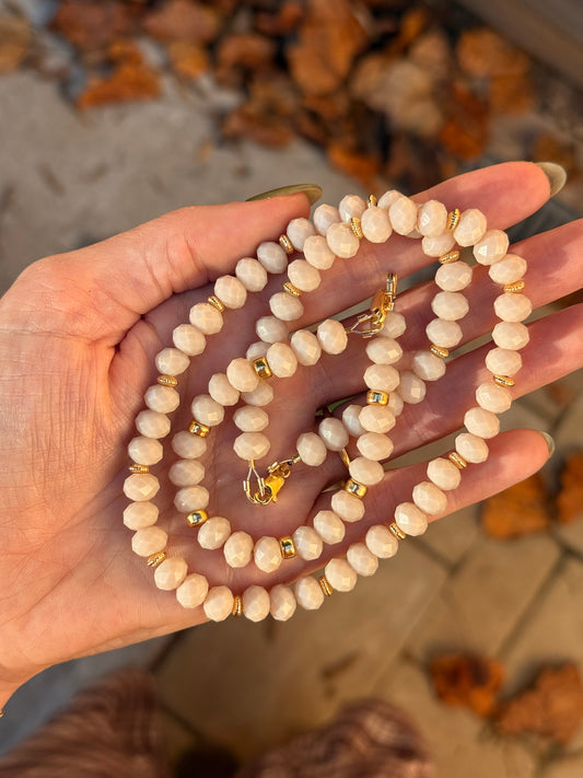 Beaded Collection ~ Cream Gold Filled Bracelet