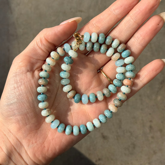 Blue Gradient Beaded Necklace - Quad Espresso Jewelry