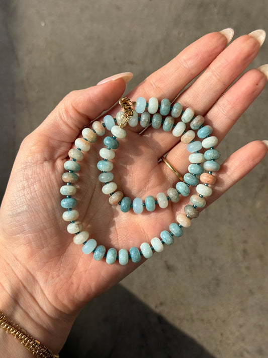 Blue Gradient Beaded Necklace - Quad Espresso Jewelry