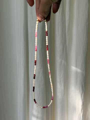 Pearls + Ruby Necklace