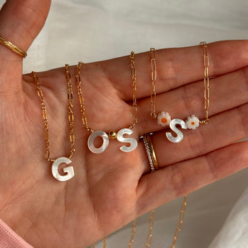 Initial Mother of Pearl Necklace (Includes up to 3 Initial)