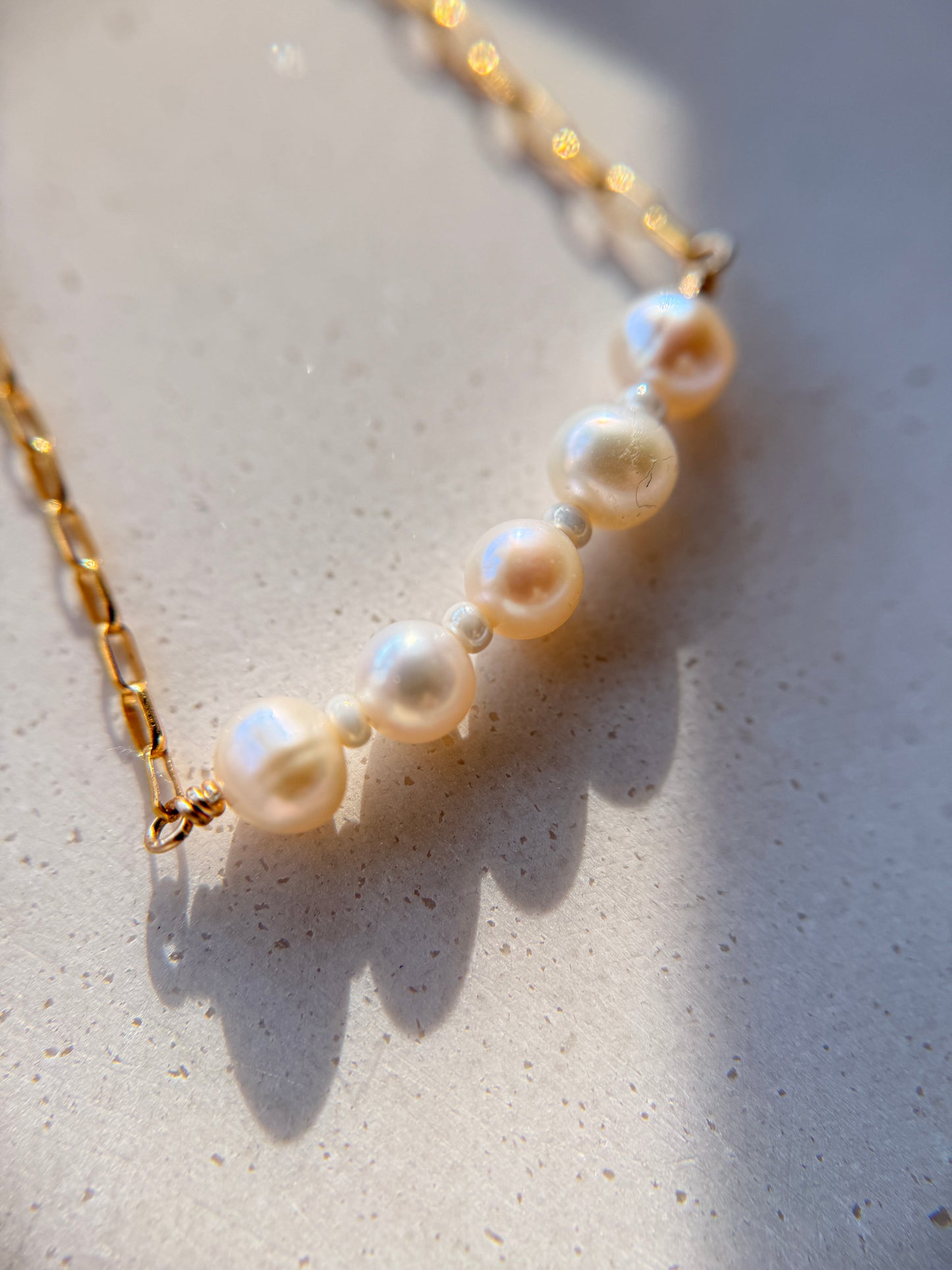Nine Pearl Bar Necklace