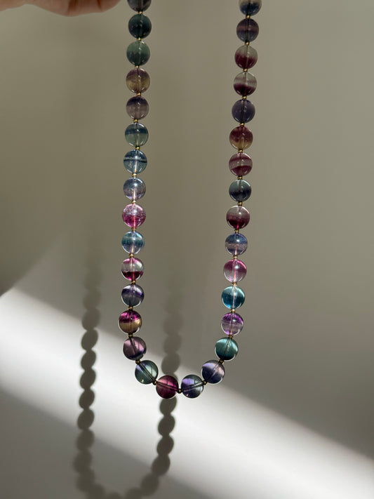 Fluorite + Gold Filled Spacers Necklace