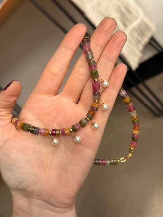 Tourmaline w/ Pearls 16”