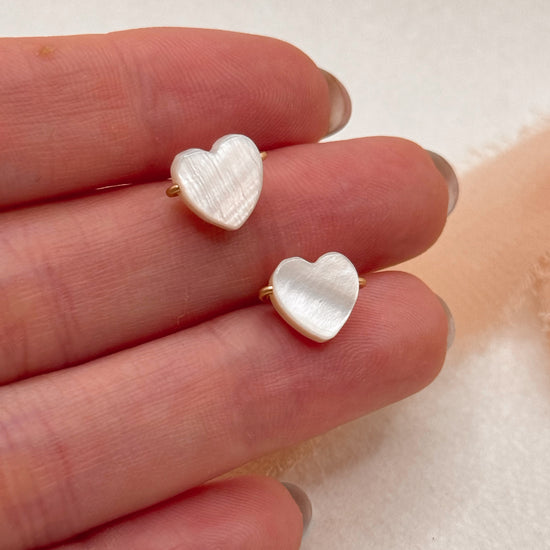 Pearl Heart Studs - Quad Espresso Jewelry