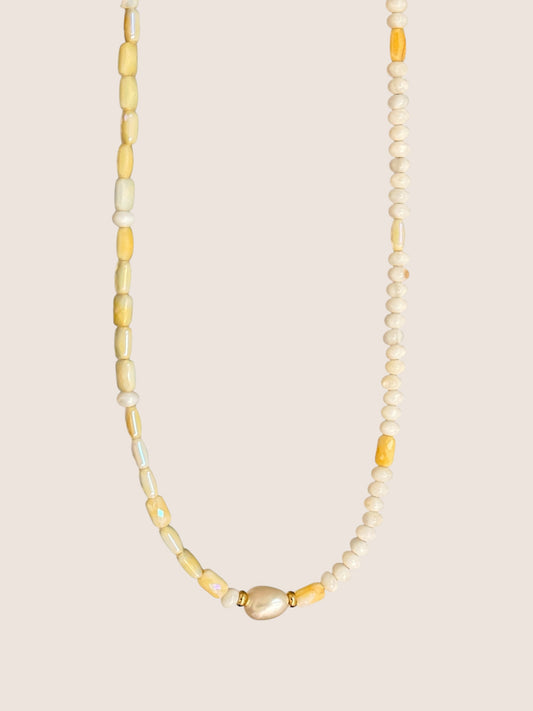 Sun Kissed Pearl Beaded Necklace
