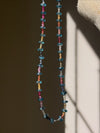 Blue Topaz + Rainbow Sapphire Necklace