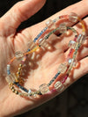 Cube Clear Quartz + Rainbow Sapphire Necklace