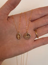 Oval Love & Initial Disc Necklace
