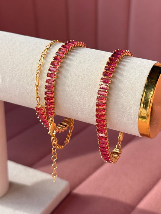 Pink Flora CZ Bracelet