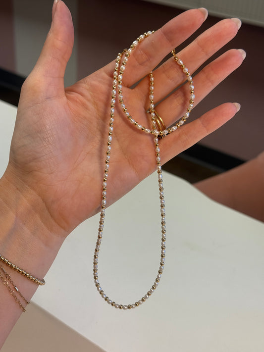 Pearl Gold Set (1” Ext on Necklace)