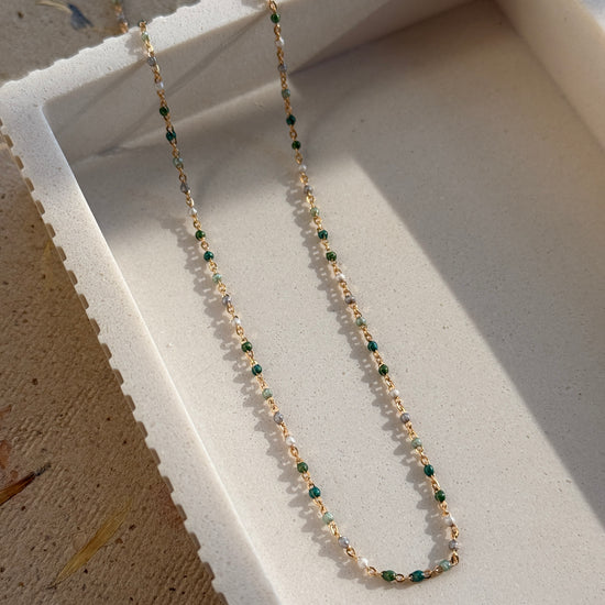Gradient Green Enamel Chain - Quad Espresso Jewelry