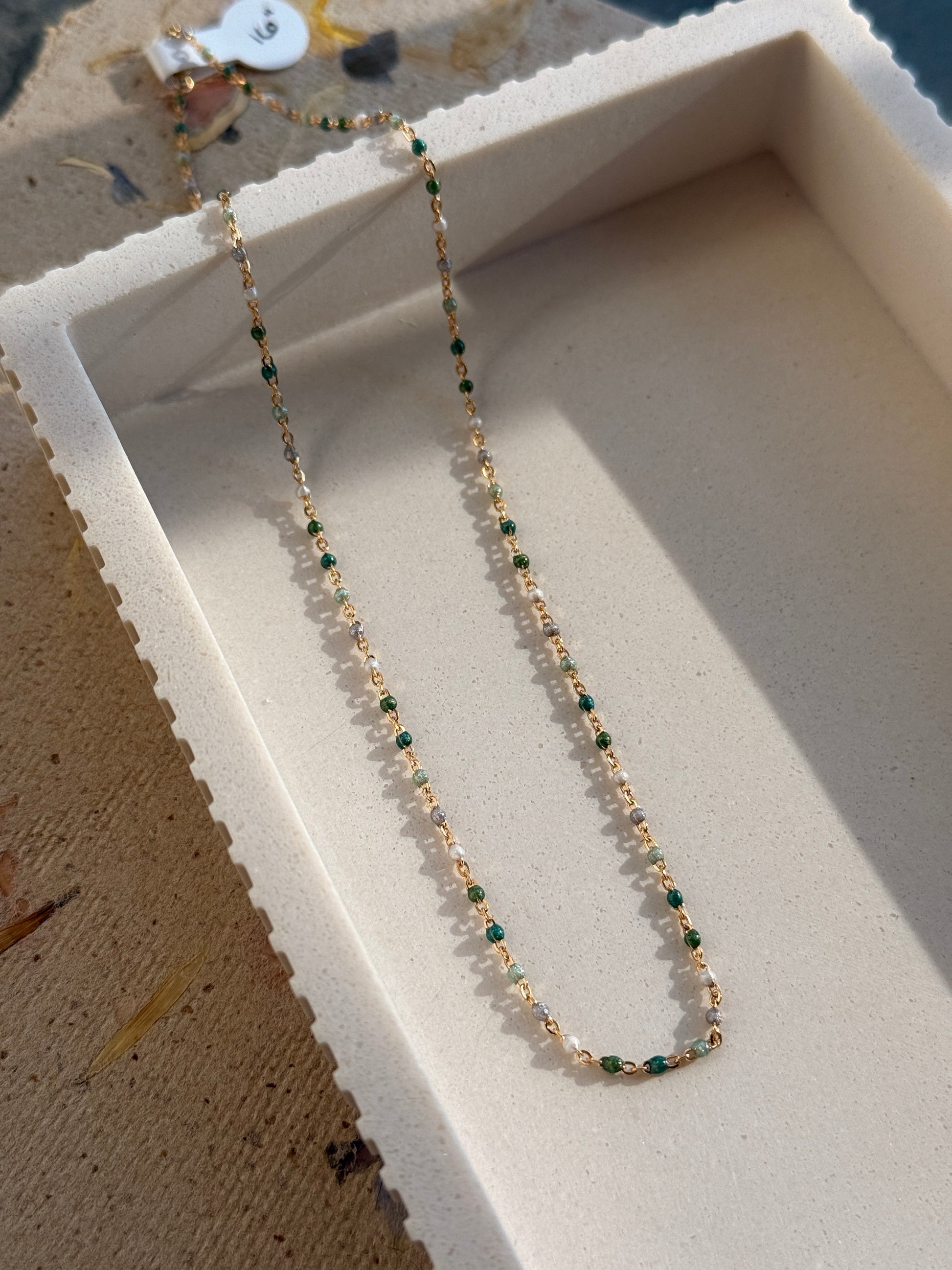 Gradient Green Enamel Chain - Quad Espresso Jewelry