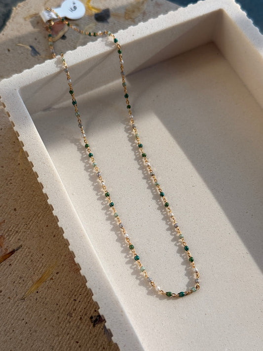 Gradient Green Enamel Chain - Quad Espresso Jewelry