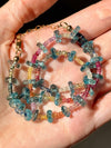 Blue Topaz + Rainbow Sapphire Necklace