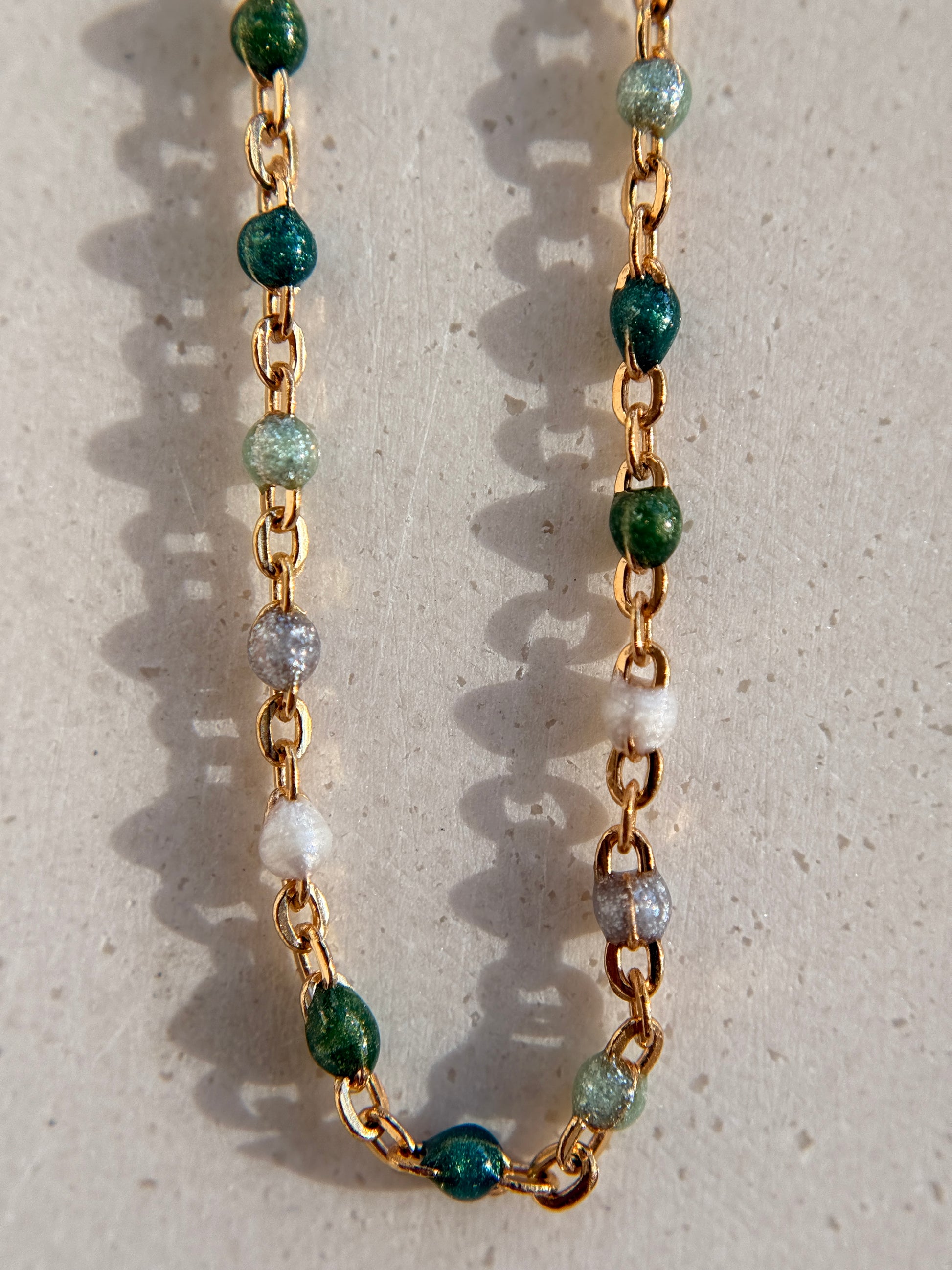 Gradient Green Enamel Chain - Quad Espresso Jewelry