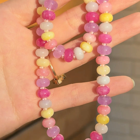Happy Colors Beaded Necklace - Quad Espresso Jewelry