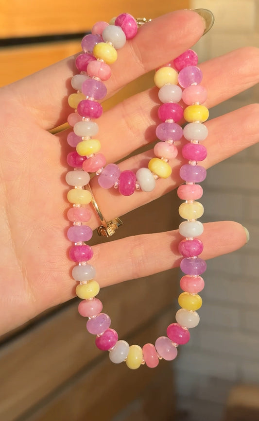Happy Colors Beaded Necklace - Quad Espresso Jewelry