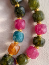 Tourmaline Cube w/ Gold Plated Spacers