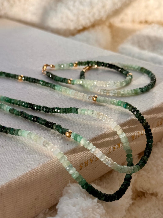 Faceted Emerald Necklace & Bracelet