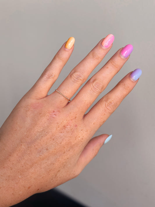 14k Solid Gold Straight Bar Ring