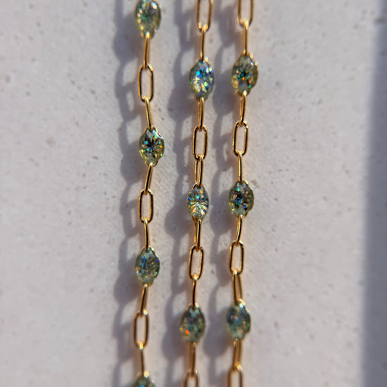 Opalite Enamel Chain - Quad Espresso Jewelry