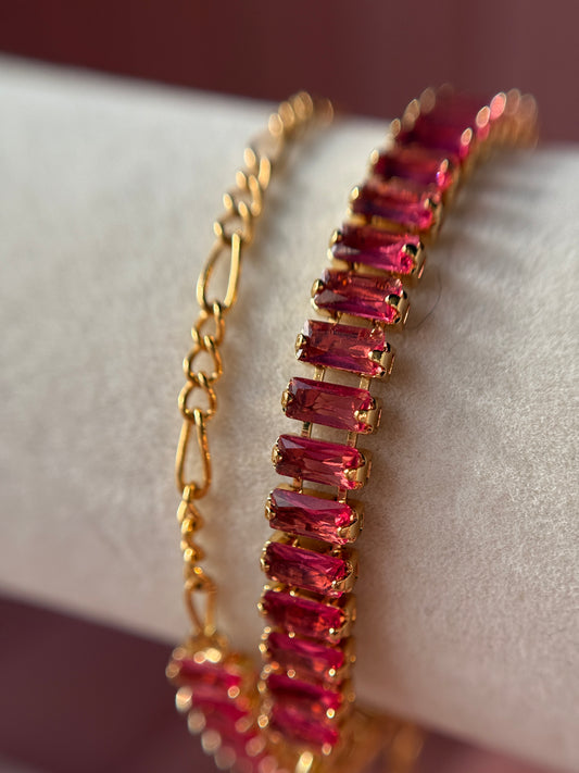 Pink Flora CZ Bracelet