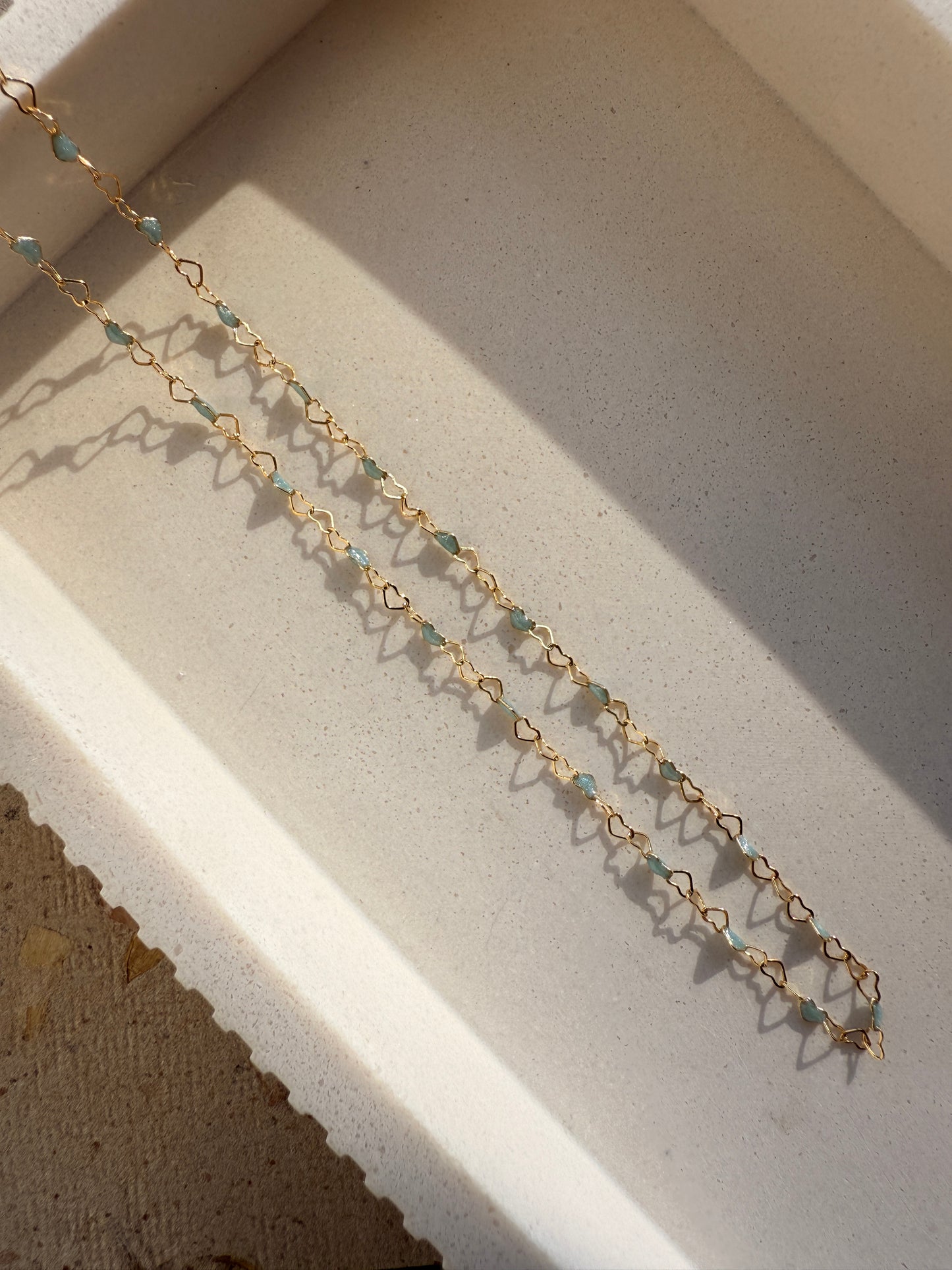 Blue Heart Enamel Chain