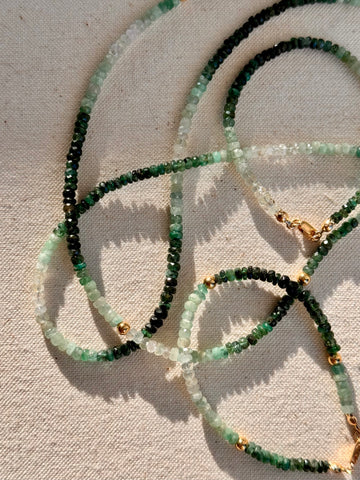Faceted Emerald Necklace & Bracelet