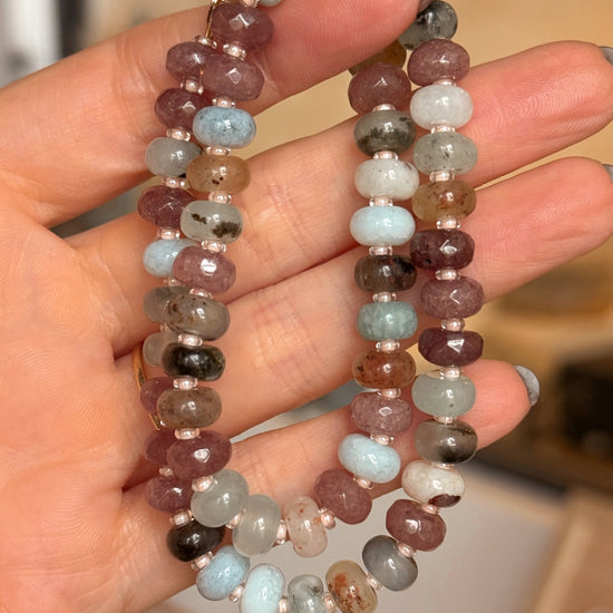Fall Beaded Necklace - Quad Espresso Jewelry