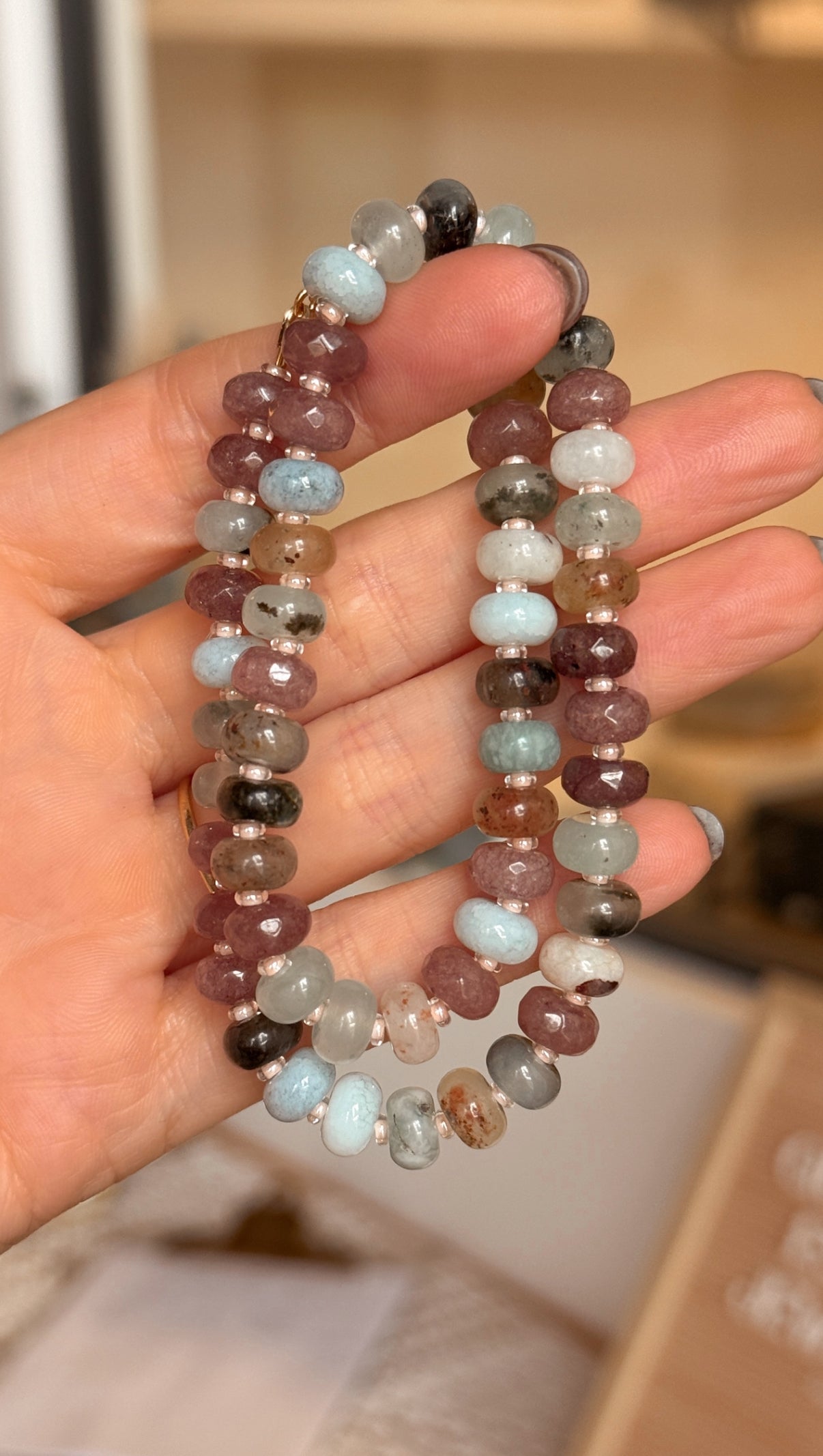Fall Beaded Necklace - Quad Espresso Jewelry