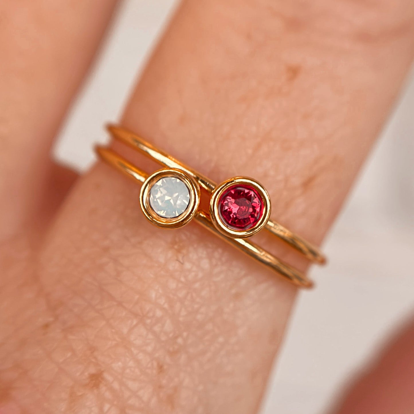 Two Birthstone Ring Stack