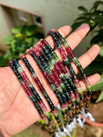 Heishi Tourmaline 6mm w/ Asymmetrical Pearl