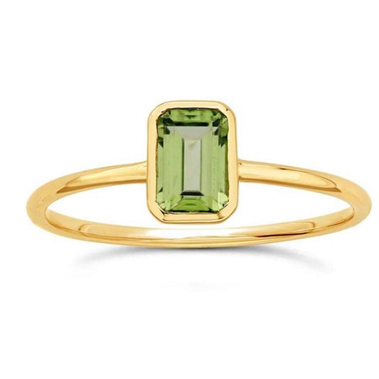 14k Solid Gold Peridot Ring