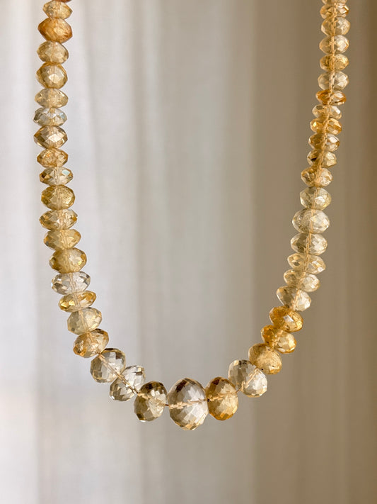 Citrine Glow Beaded Necklace