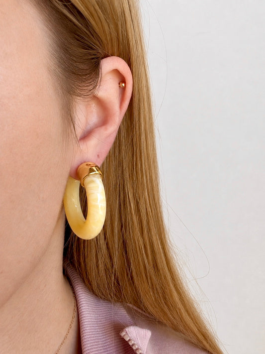Butter Yellow Enamel Hoops
