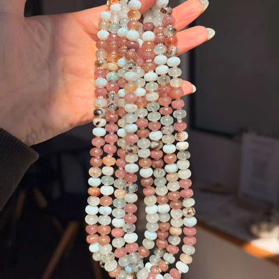 Fall Beaded Necklace - Quad Espresso Jewelry