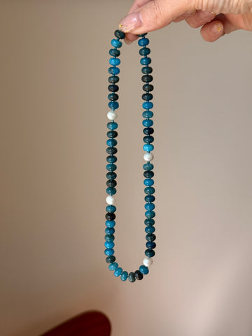 Shades of Blue + Pearls Necklace