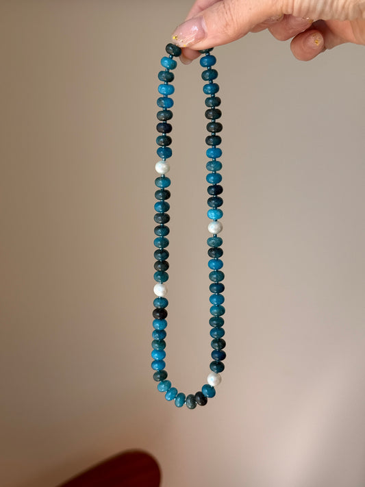 Shades of Blue + Pearls Necklace