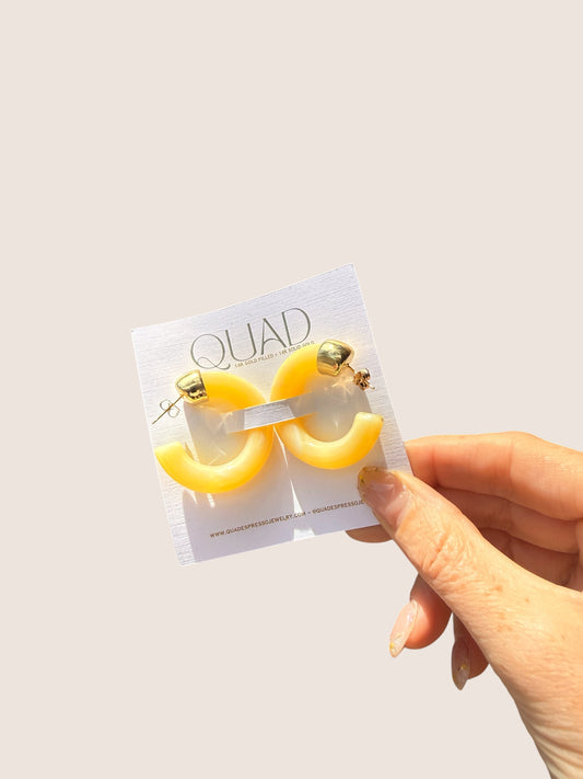 Butter Yellow Enamel Hoops
