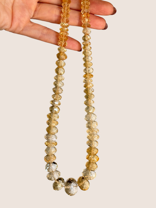 Citrine Glow Beaded Necklace